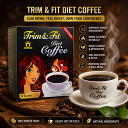 6 packs Trim And Fit Diet Slimming Coffee, Weight Loss Fat Burn Powder  