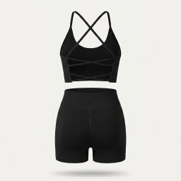 2 piece workout sets (SHORTS/BLACK) 
