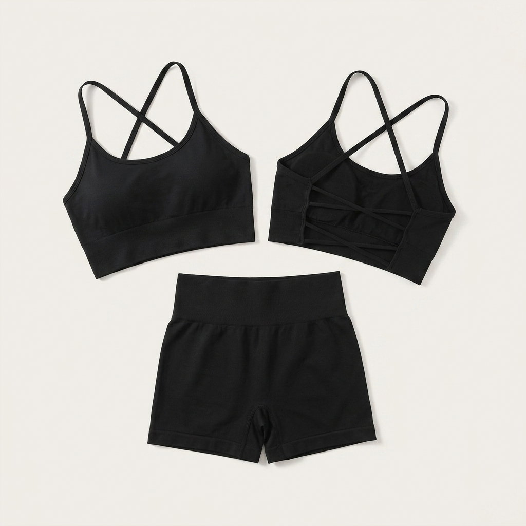 2 piece workout sets (SHORTS/BLACK)