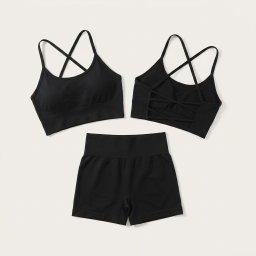 2 piece workout sets (SHORTS/BLACK) 