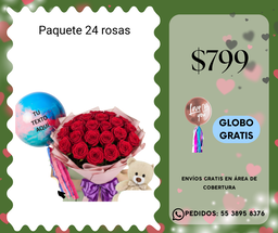 Paquete 24 rosas
