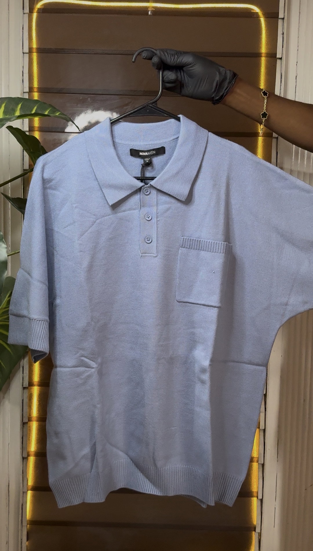 Relaxed Cloud Knit Polo - Blue 1ZW505