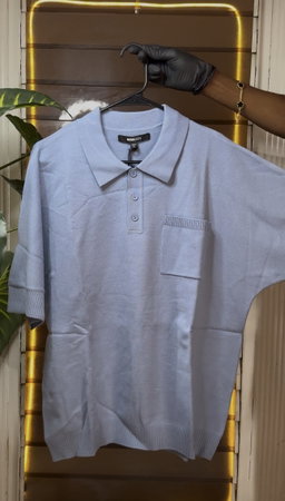 Relaxed Cloud Knit Polo - Blue 1ZW505