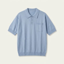 Relaxed Cloud Knit Polo - Blue 1ZW505