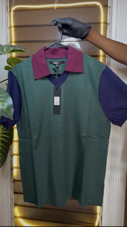 Relaxed New Money Block Polo - Green 1ZW509