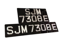 [3D Popout] 3D Silver Chrome Car Plates