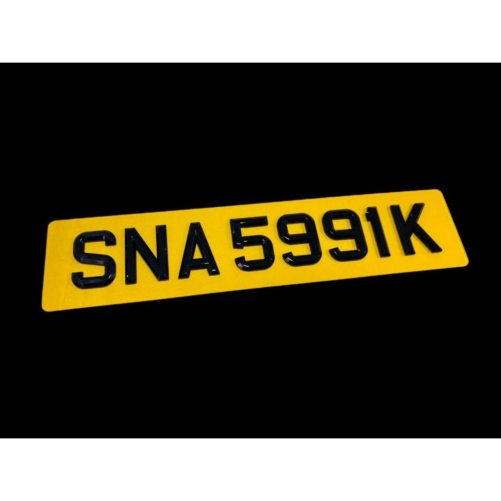 [3D Popout] 3D Euro Reflective (White & Yellow) Car Plates_10