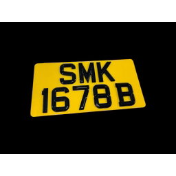 [3D Popout] 3D Euro Reflective (White & Yellow) Car Plates