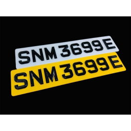 [3D Popout] 3D Euro Reflective (White & Yellow) Car Plates
