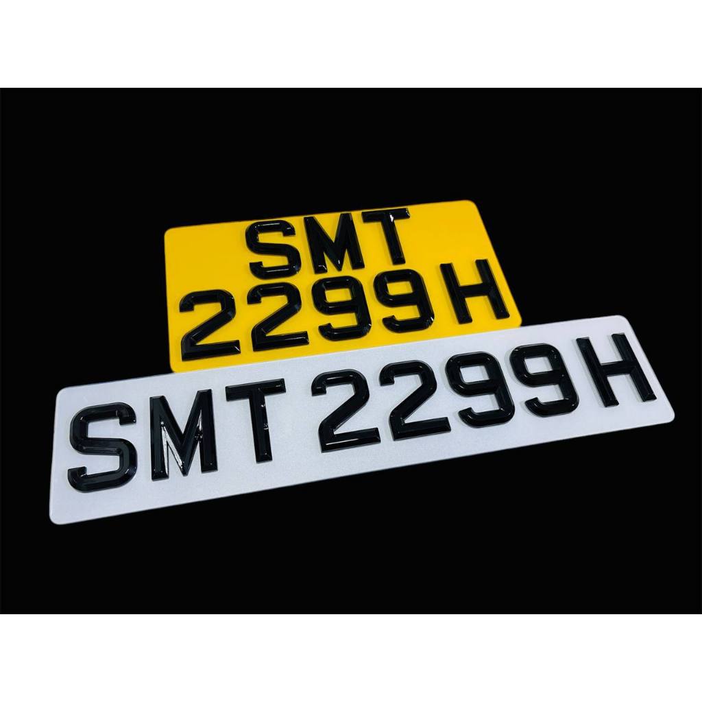 [3D Popout] 3D Euro Reflective (White & Yellow) Car Plates_15