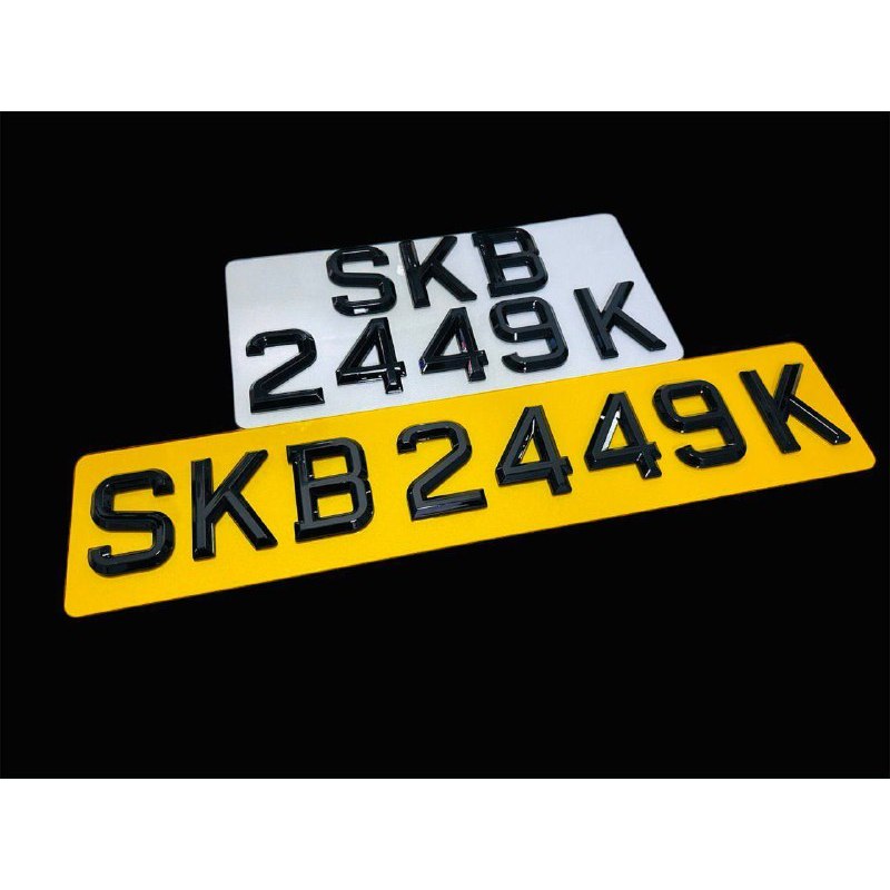 [3D Popout] 3D Euro Reflective (White & Yellow) Car Plates_16