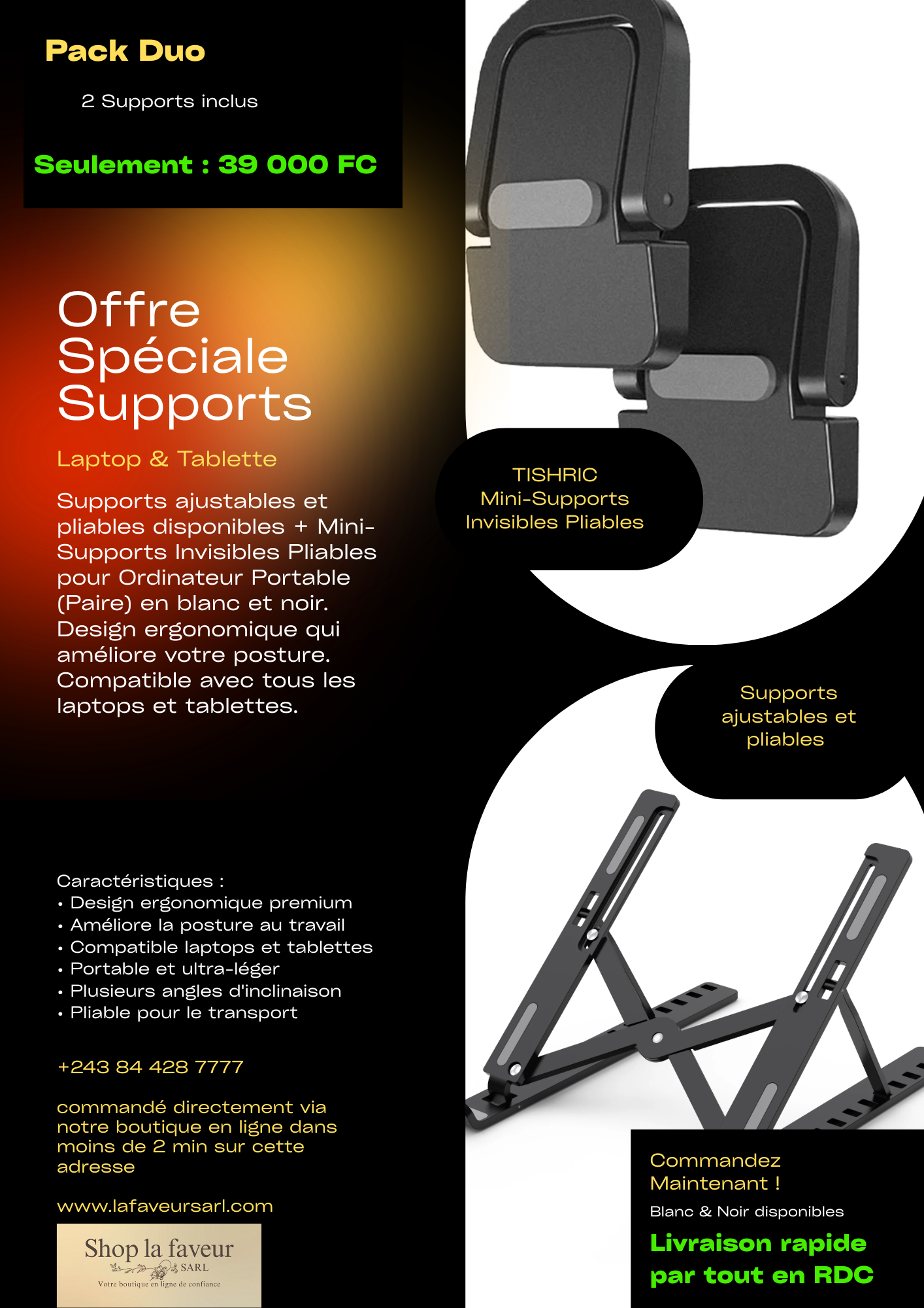 Mini-Supports Pliables Portable (Paire) et support ajustable et pliable _0