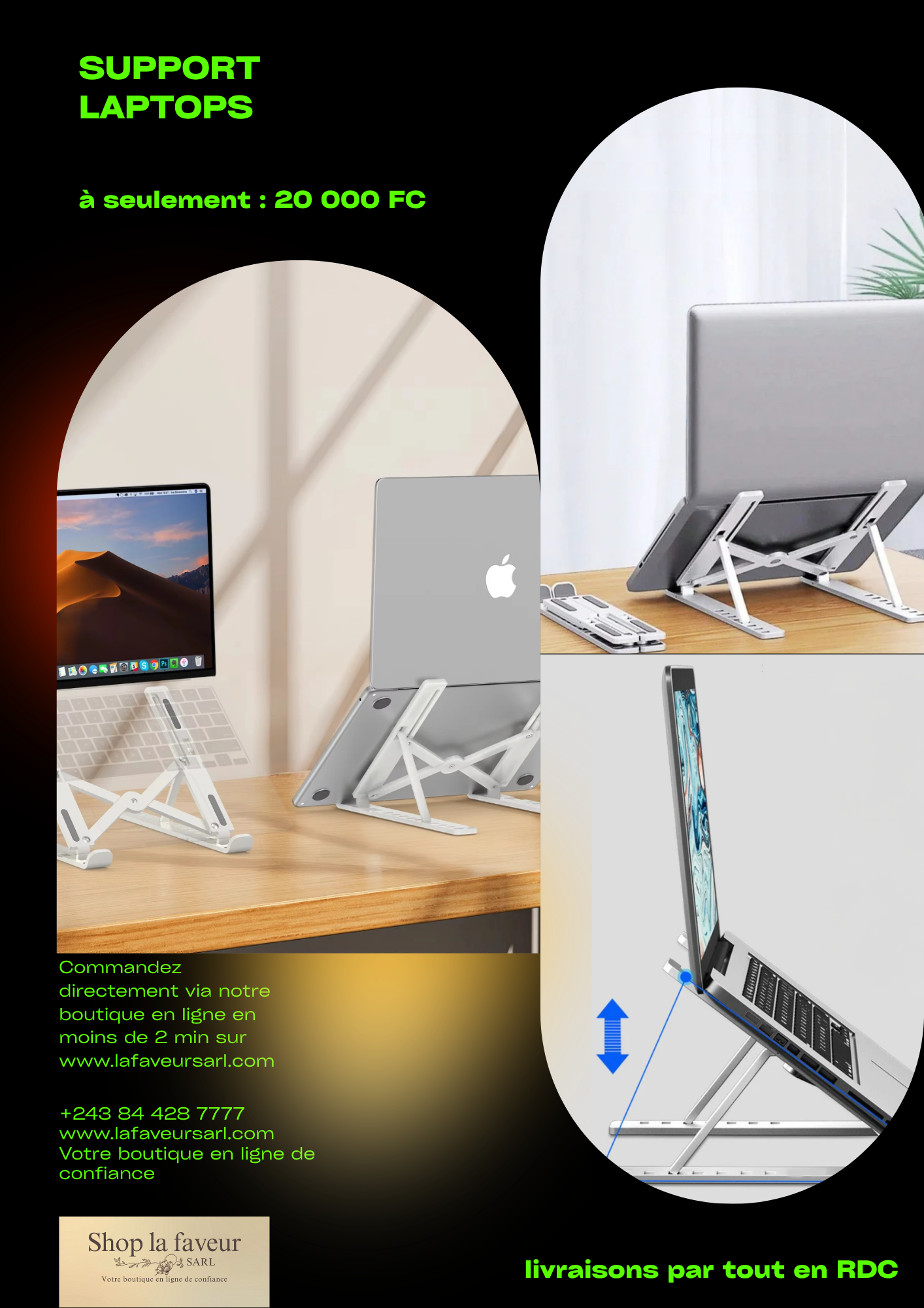Support Laptop Ajustable et Ultraléger_0