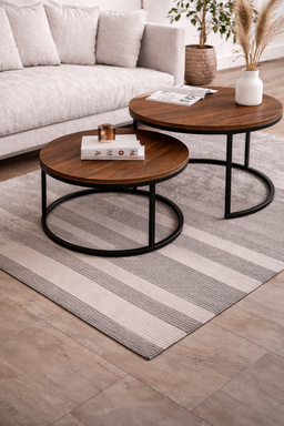 Wooden Finish Two Piece Table