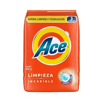 Detergente Ace En Polvo Limpieza Increíble x 400 gr