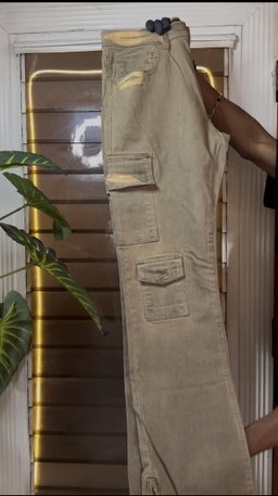 Triple Cargo Stacked Skinny Flare Jeans - Taupe 1ZW804