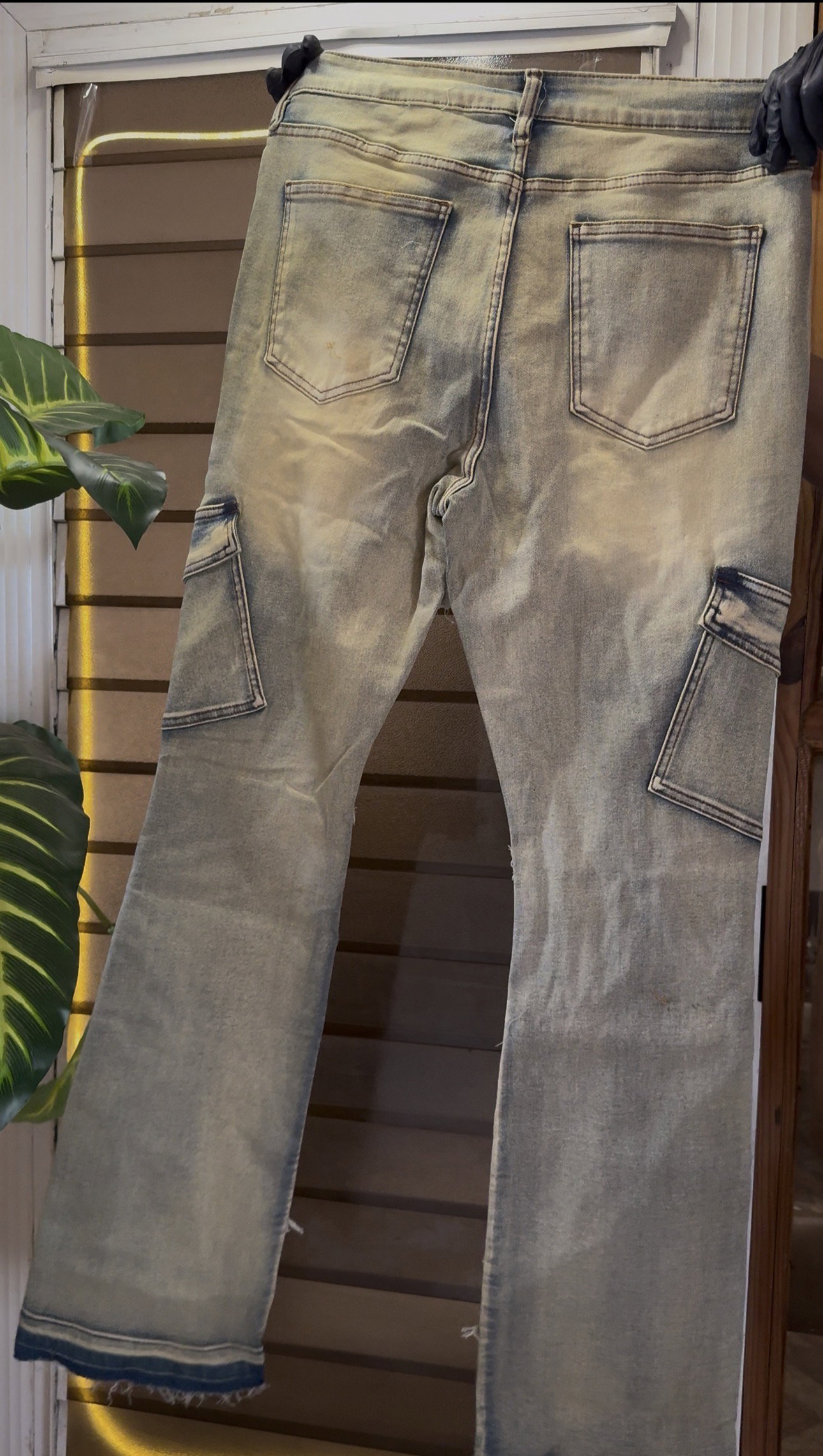 Simi Fray Cargo Skinny Flare Jeans - Vintage Blue 1ZW805_2