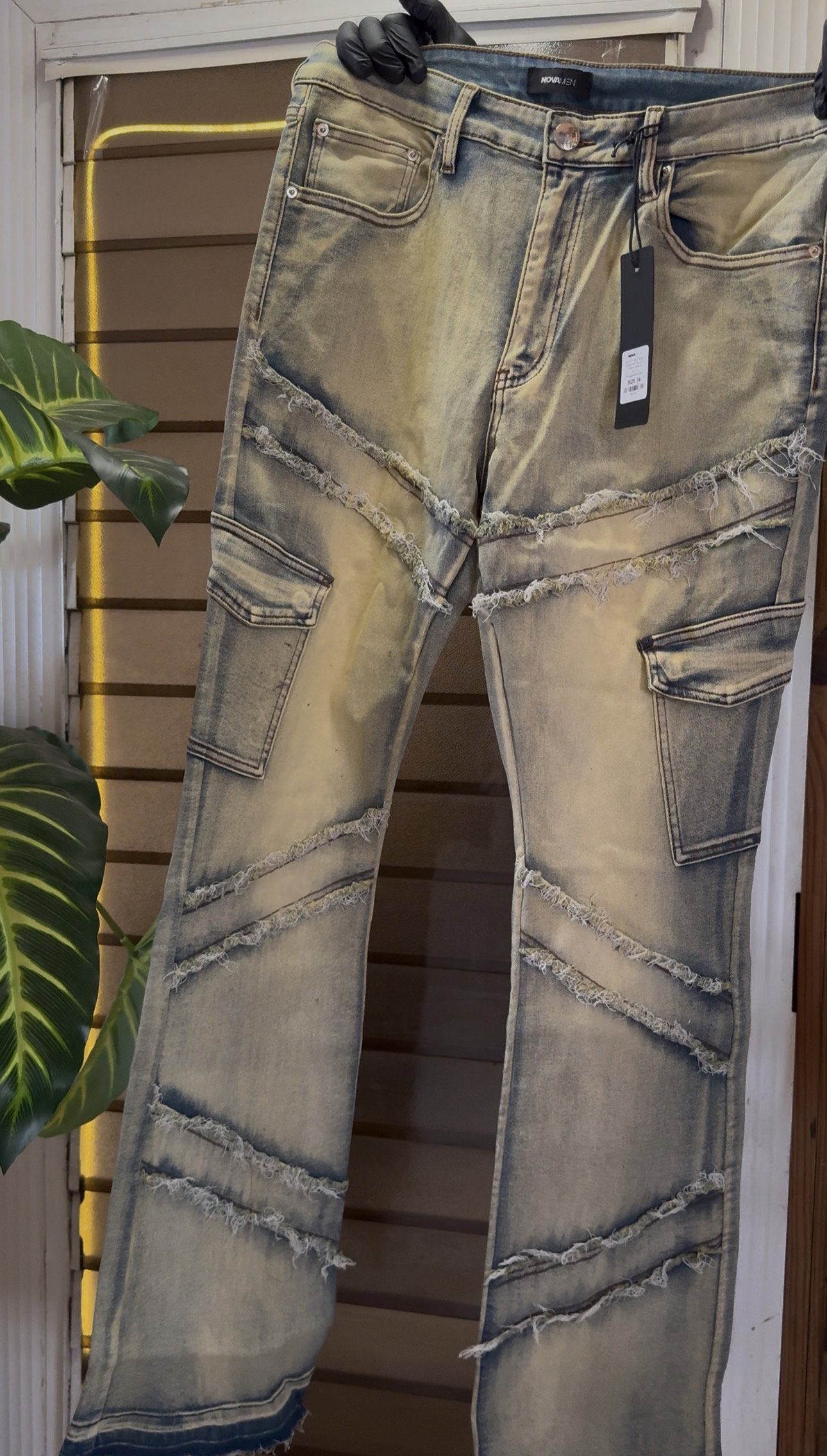 Simi Fray Cargo Skinny Flare Jeans - Vintage Blue 1ZW805_1