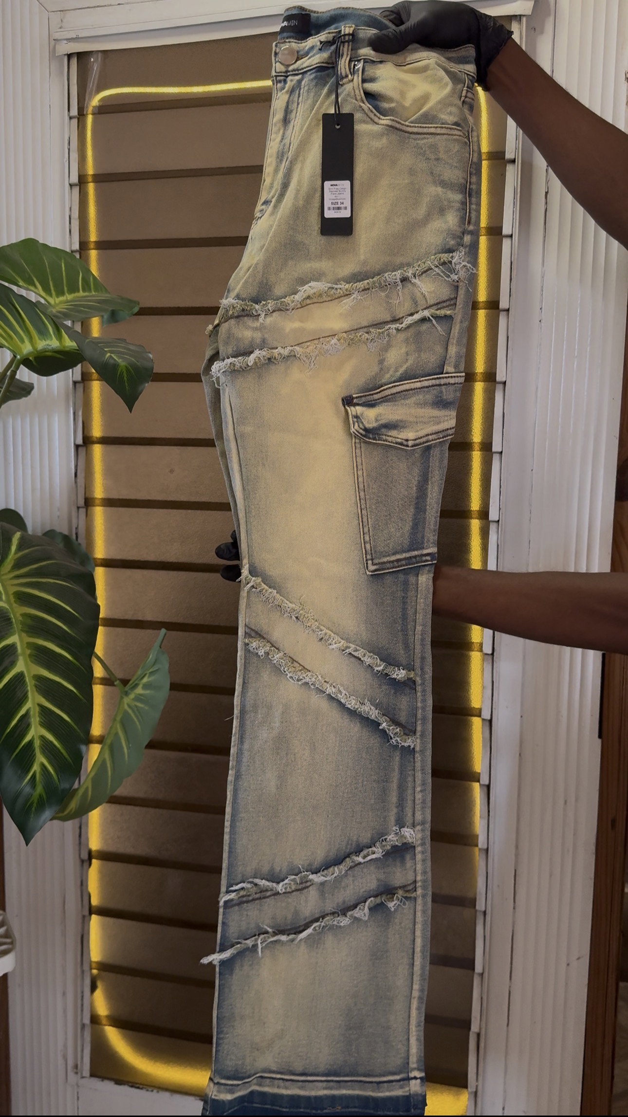 Simi Fray Cargo Skinny Flare Jeans - Vintage Blue 1ZW805_0