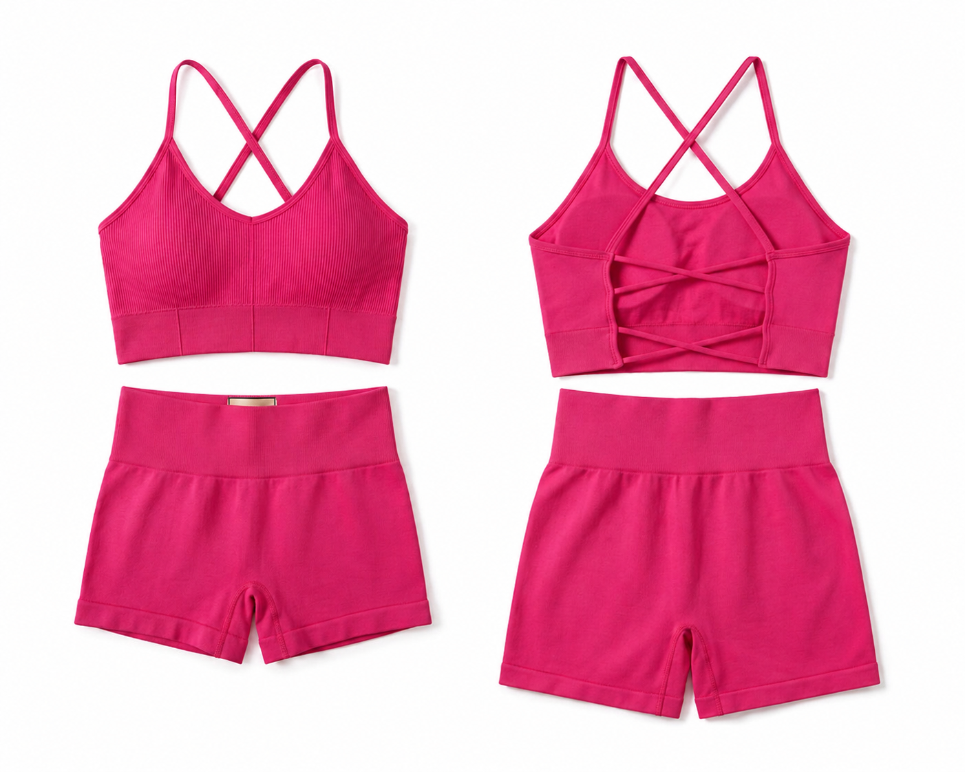 2 piece workout sets (SHORTS/PINK)_0