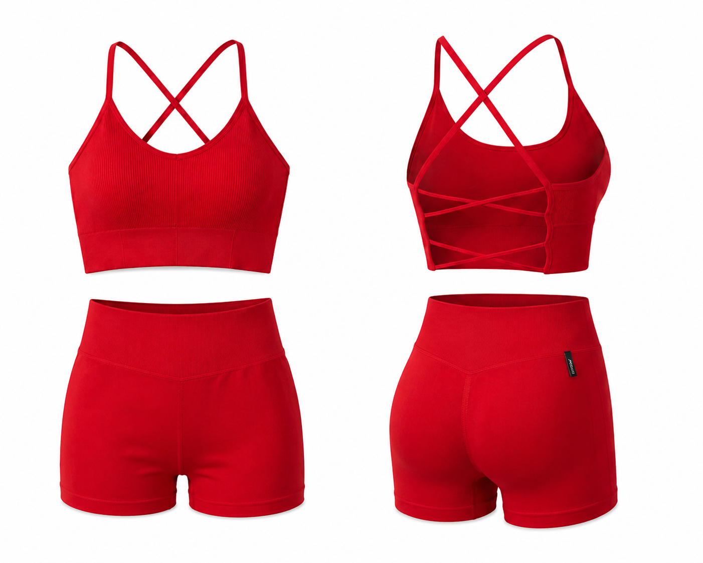 2 piece workout sets (SHORTS/RED)  _0