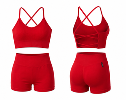 2 piece workout sets (SHORTS/RED)  