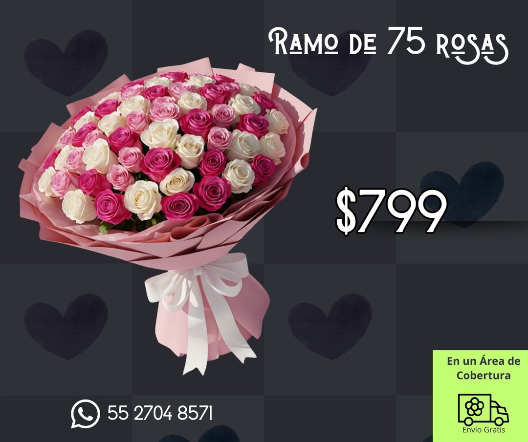 Ramo de 75 rosas
