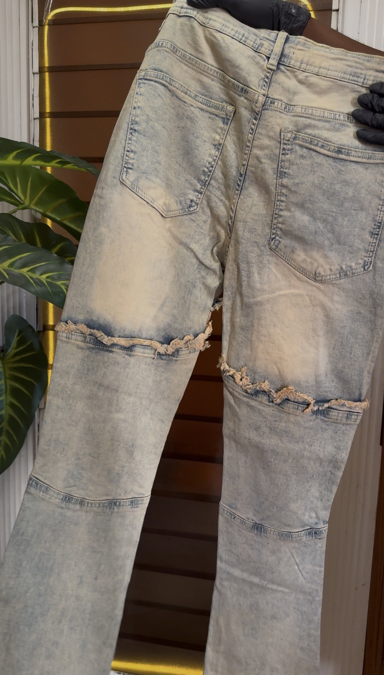 Stacked Skinny Flare  With Frayed Jeans - Vintage Blue 1ZW811_2