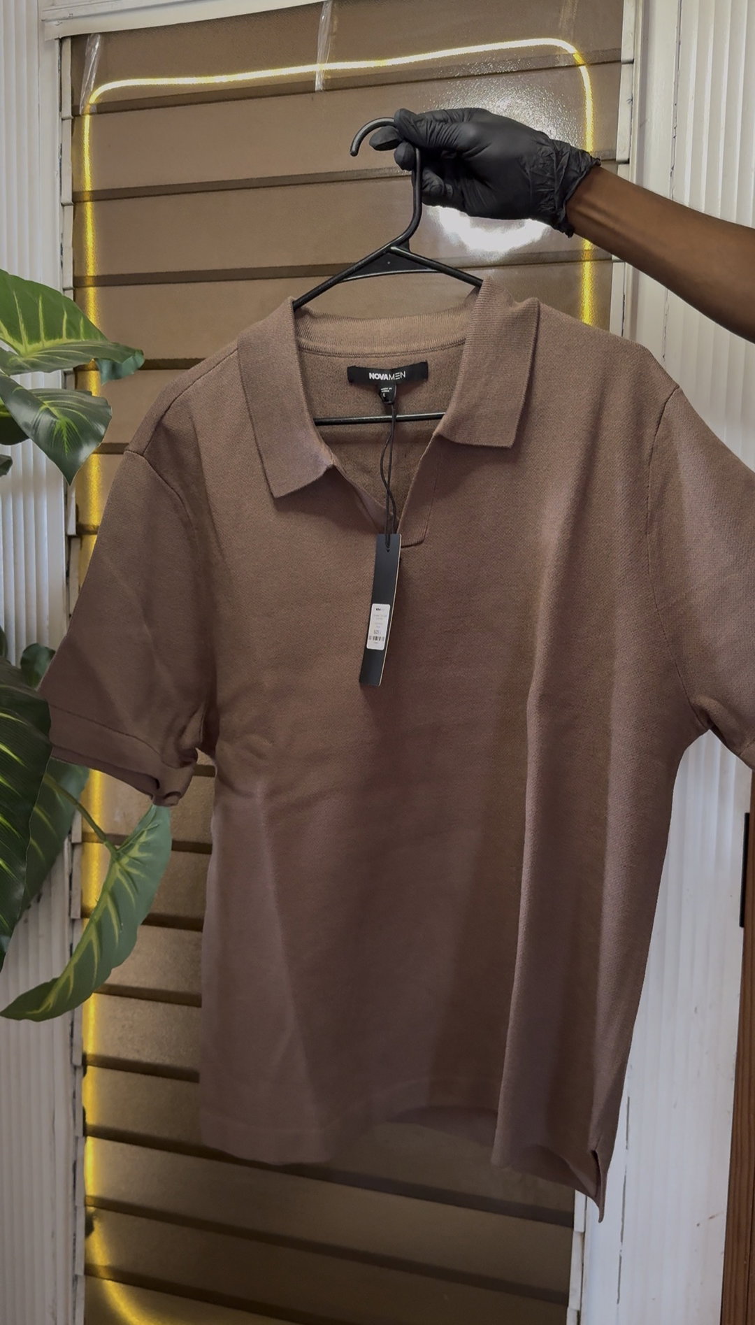 Elevated The Slate Knit Polo - Brown 1ZW510