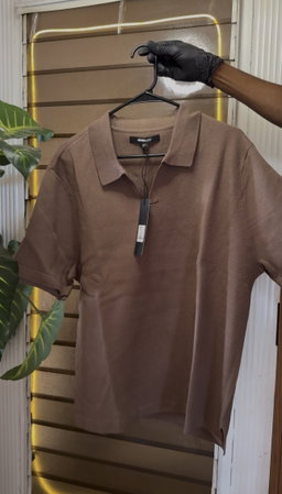 Elevated The Slate Knit Polo - Brown 1ZW510