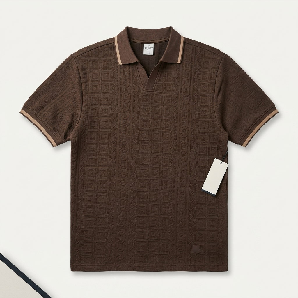 Versailles Grid Polo - Brown 1ZW513_0