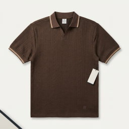 Versailles Grid Polo - Brown 1ZW513