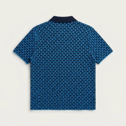 Amalfi Coastline Textured Polo - Blue 1ZW517
