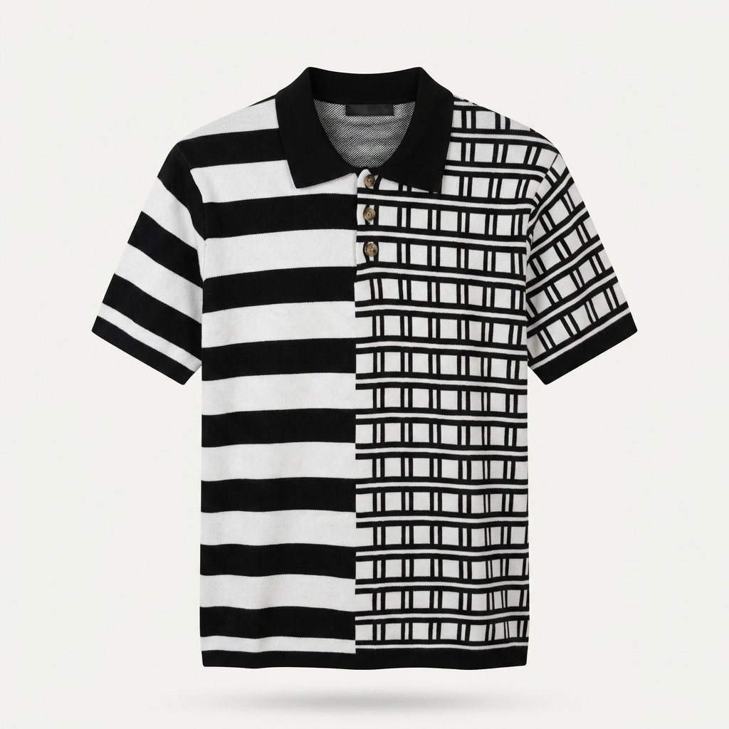 Twice As Nice Contrast Polo - Black 1ZW504