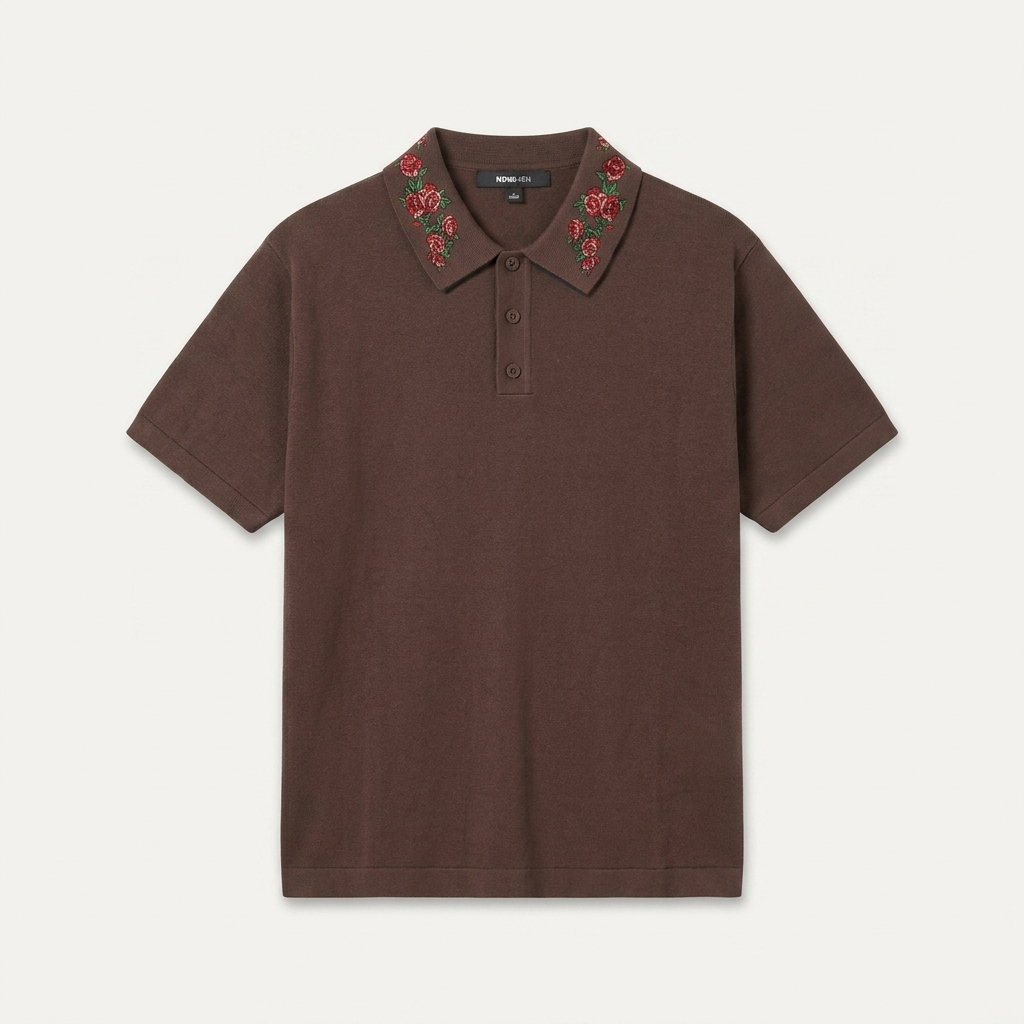 Roses Are Red Polo Short Sleeve Polo - Brown 1ZW506