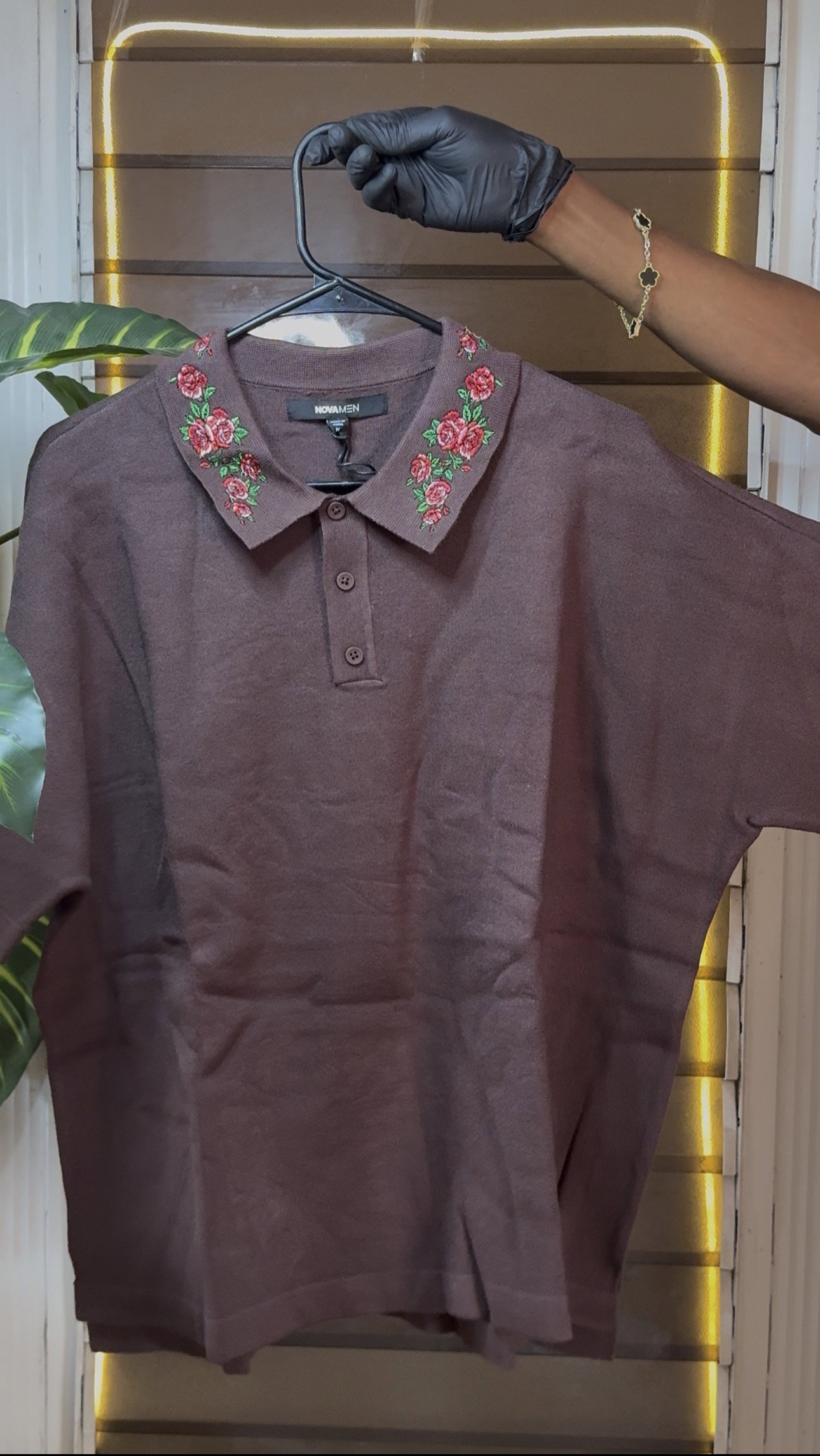 Roses Are Red Polo Short Sleeve Polo - Brown 1ZW506_1