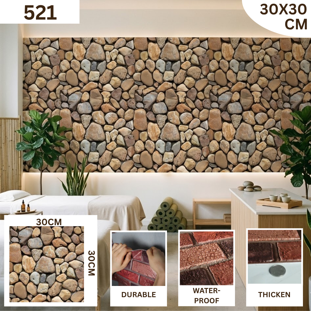 BRICK VINTAGE 3D TEXTURE WALL STICKER_18