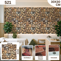 BRICK VINTAGE 3D TEXTURE WALL STICKER