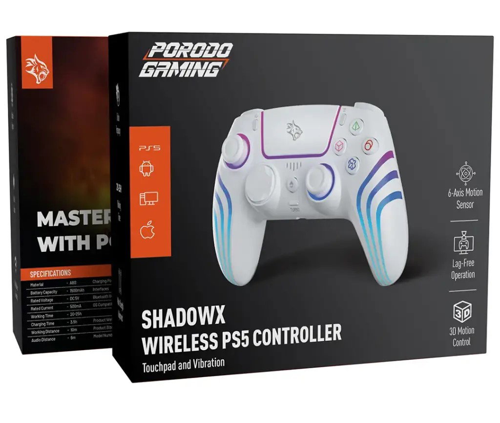 Porodo Gaming Shadowx Wireless PS5 Controller with Touchpad & Vibration_2