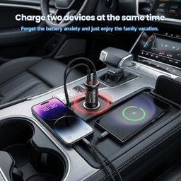 Carregador Rápido Duplo + Rastreador Inteligente ( Transforme Seu Carro em um Hub Inteligente)