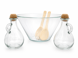 Salad Bowl and Dressing Dispensers
