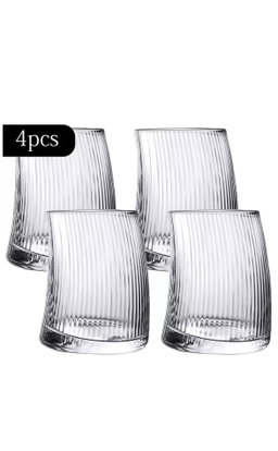 6 Set Short Ribbed Glass