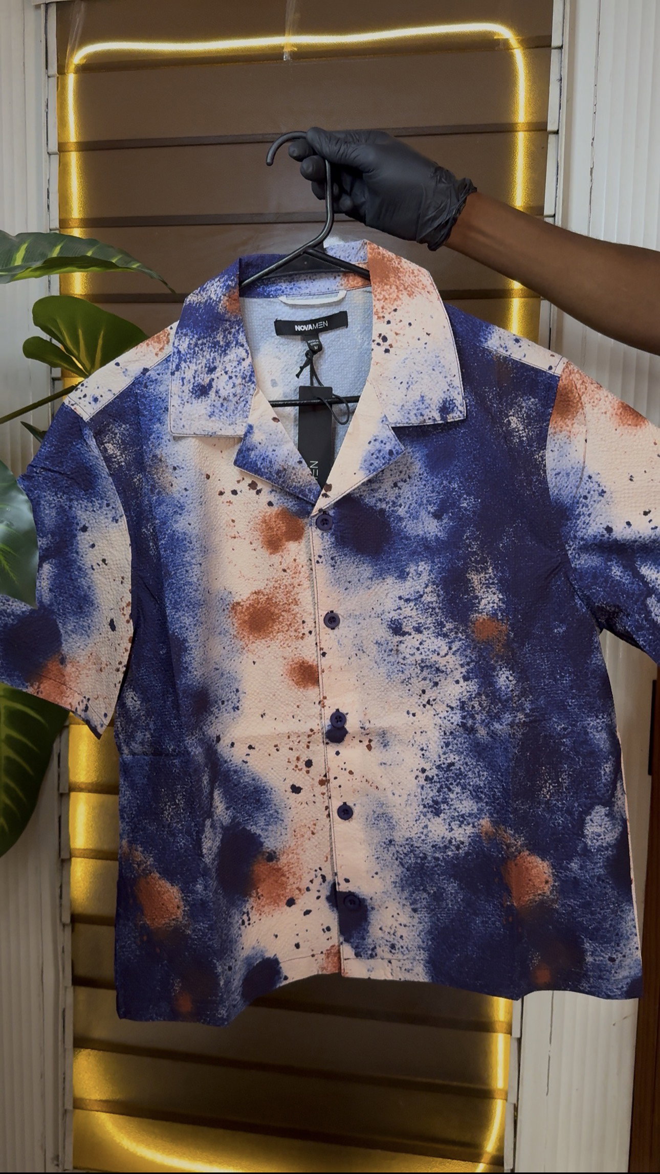 Relaxed Oxide Seersucker C Shirt - Multi Color 1ZW008_1