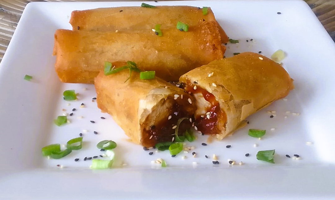Sticky Sesame Chicken Springroll