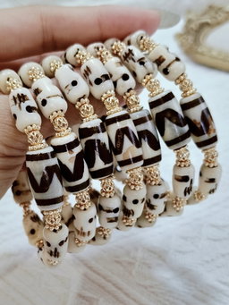 Yak Bone Chitipati + White Tiger Tooth Bracelet
