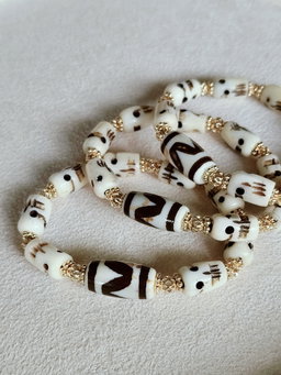 Yak Bone Chitipati + White Tiger Tooth Bracelet