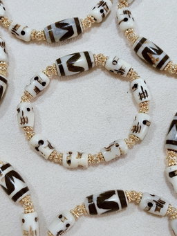 Yak Bone Chitipati + White Tiger Tooth Bracelet