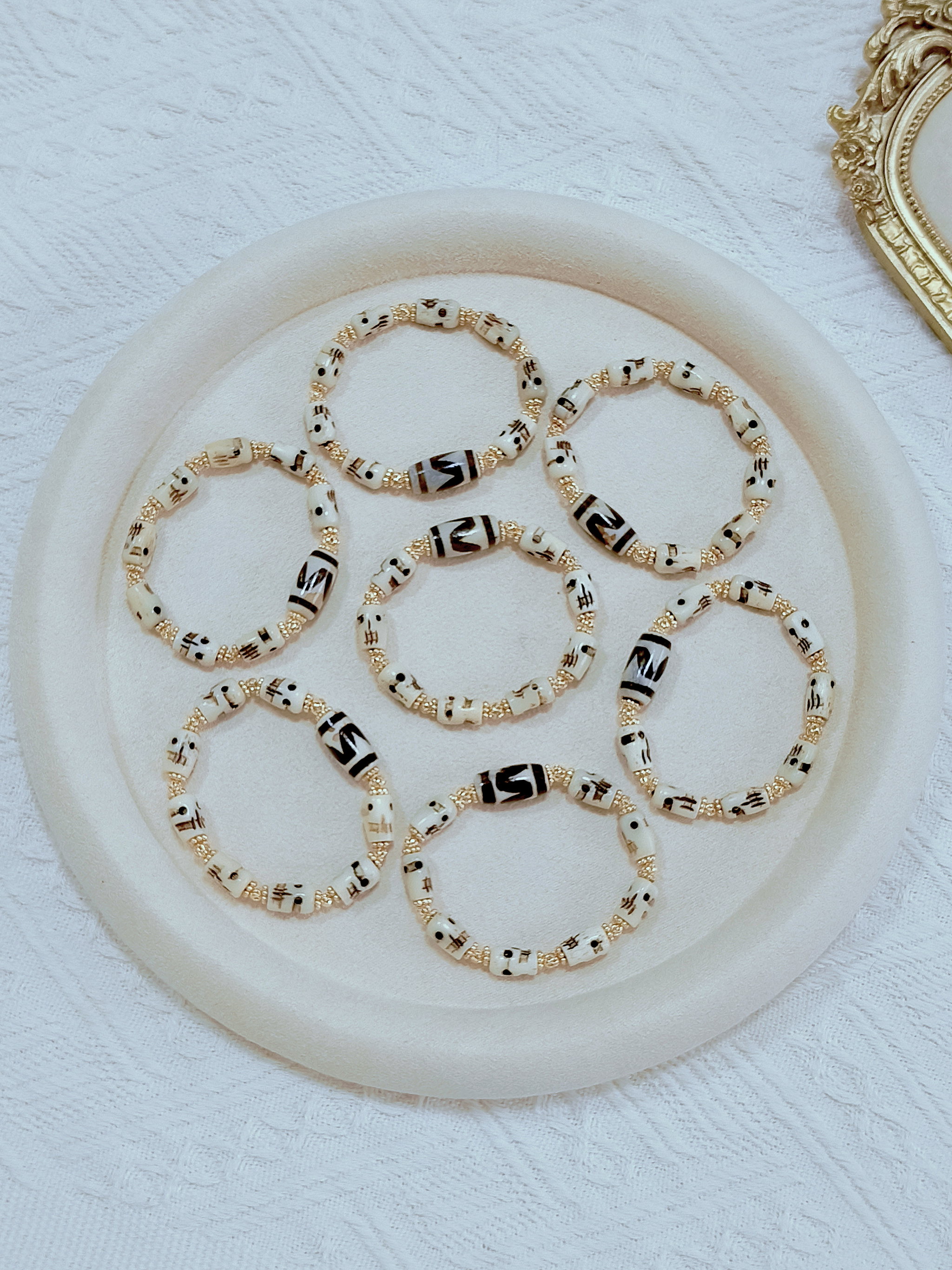 Yak Bone Chitipati + White Tiger Tooth Bracelet_1