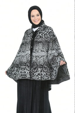 Black and Grey Poncho     
