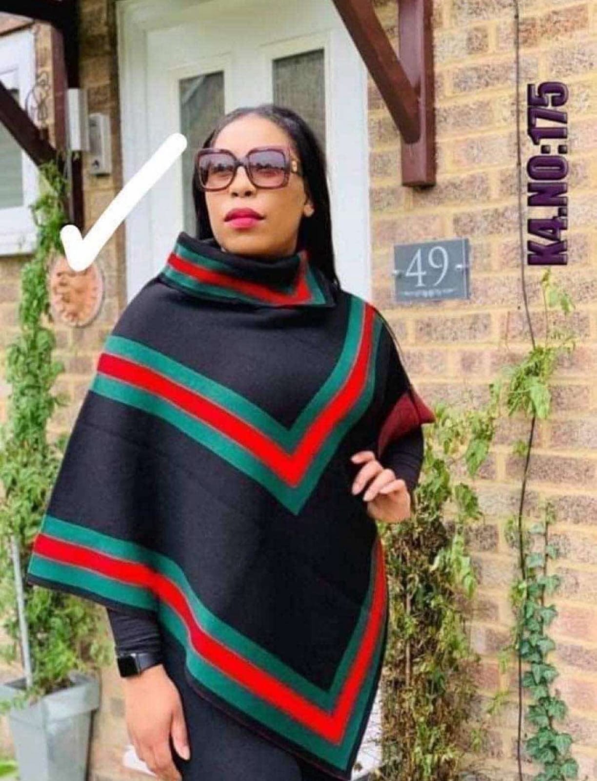 Black and Green Poncho